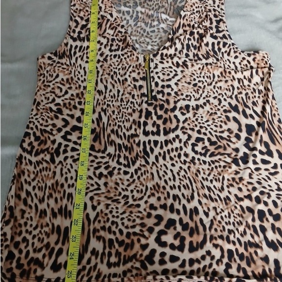 INC Brown and Tan Leopard Print V-Neck Tank Top - Picture 7 of 15